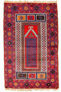 Baluch tapijt - 125 x 79 cm - rood
