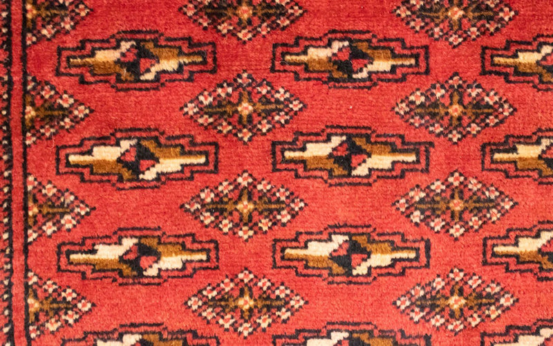 Loper Turkaman tapijt - 100 x 50 cm - rood