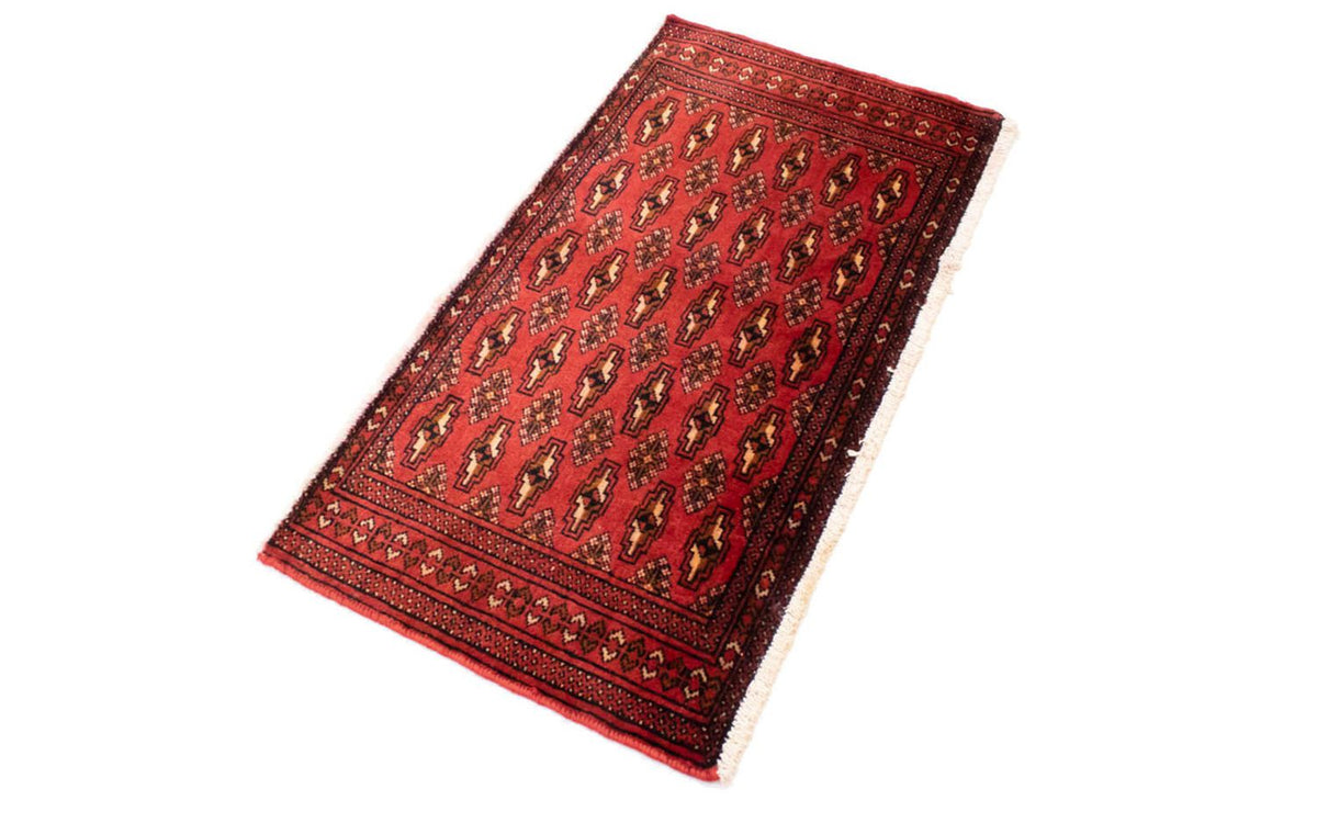 Loper Turkaman tapijt - 100 x 50 cm - rood