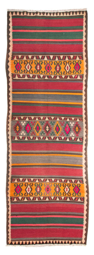 Loper Kelim tapijt - Oud - 400 x 142 cm - veelkleurig