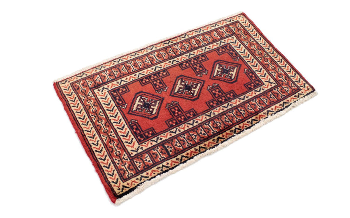 Loper Turkaman tapijt - 100 x 50 cm - rood