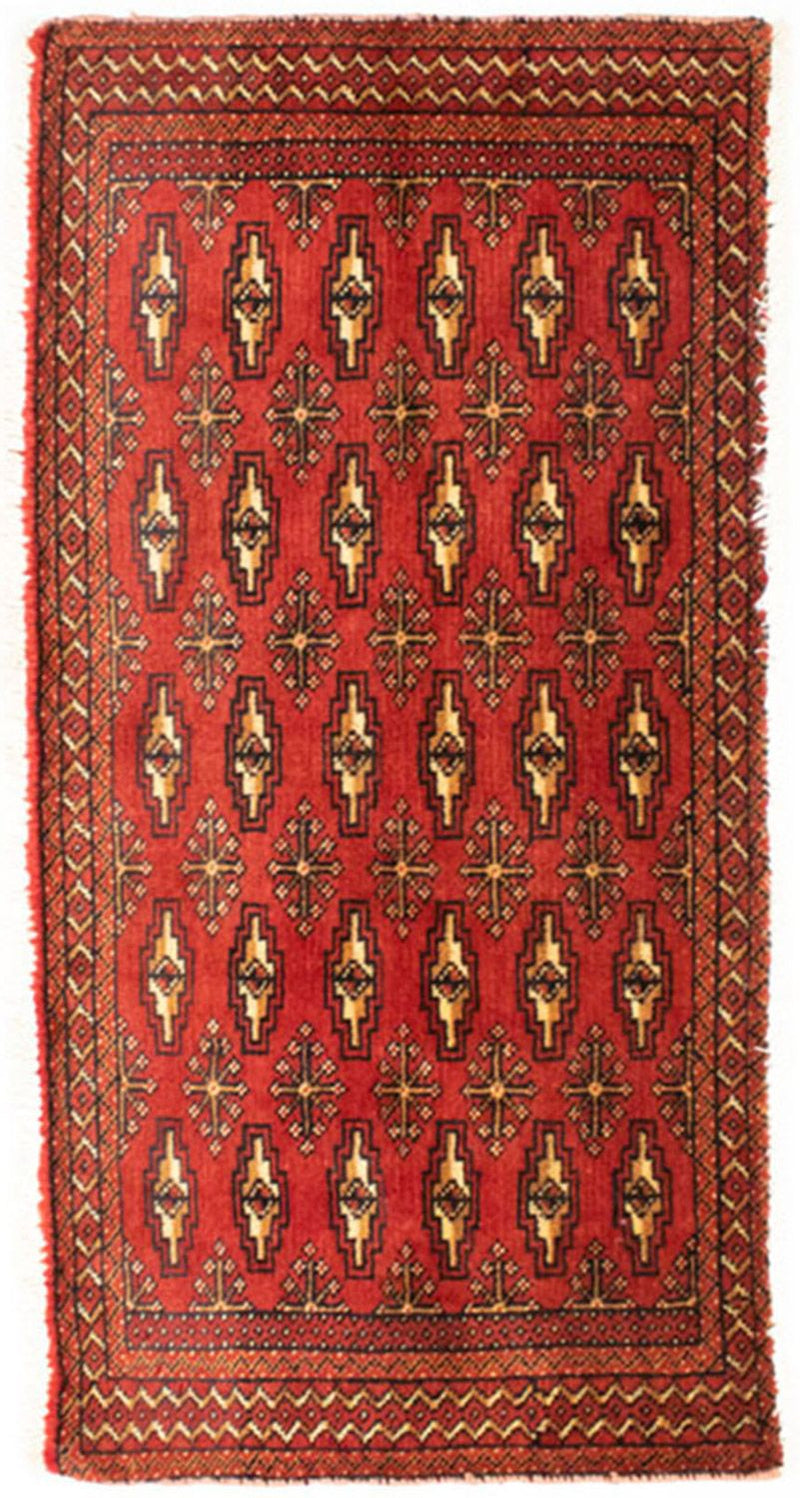 Loper Turkaman tapijt - 100 x 50 cm - rood