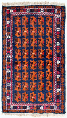 Baluch tapijt - 136 x 77 cm - blauw