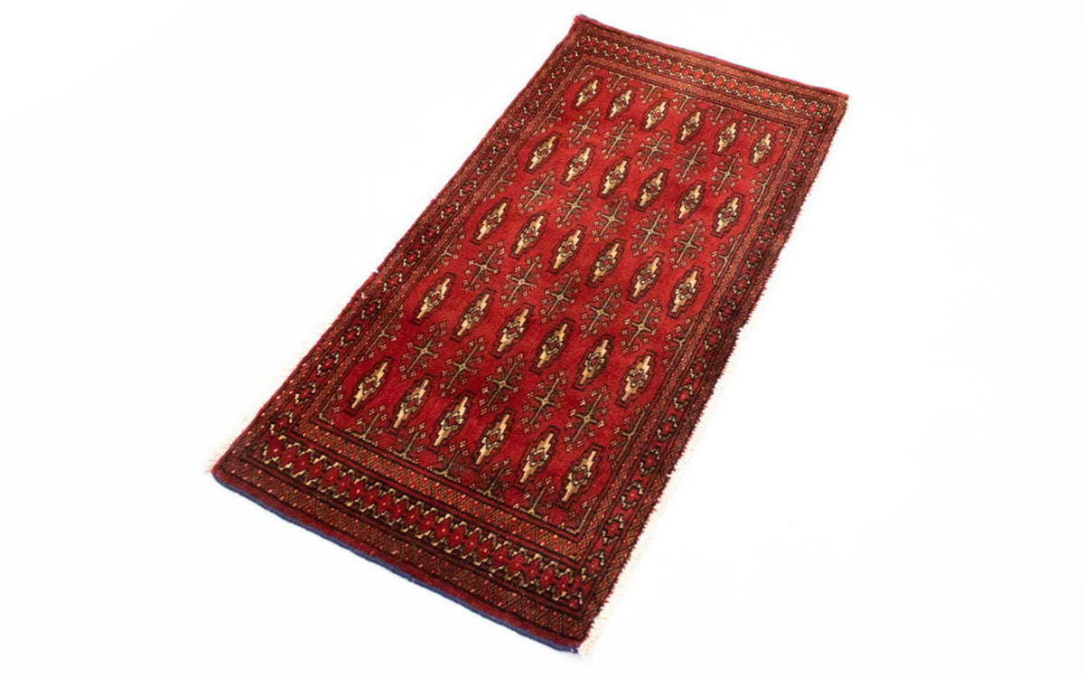 Loper Turkaman tapijt - 100 x 50 cm - rood