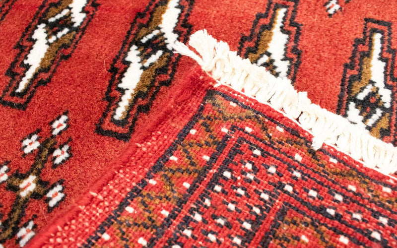 Loper Turkaman tapijt - 100 x 50 cm - rood