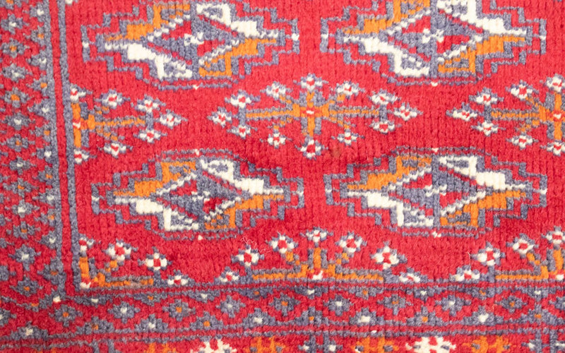 Loper Turkaman tapijt - 100 x 50 cm - rood