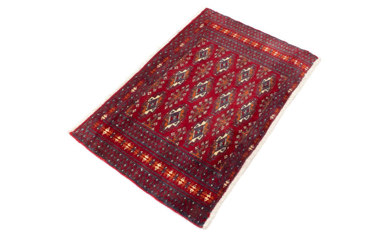 Loper Turkaman tapijt - 100 x 50 cm - rood