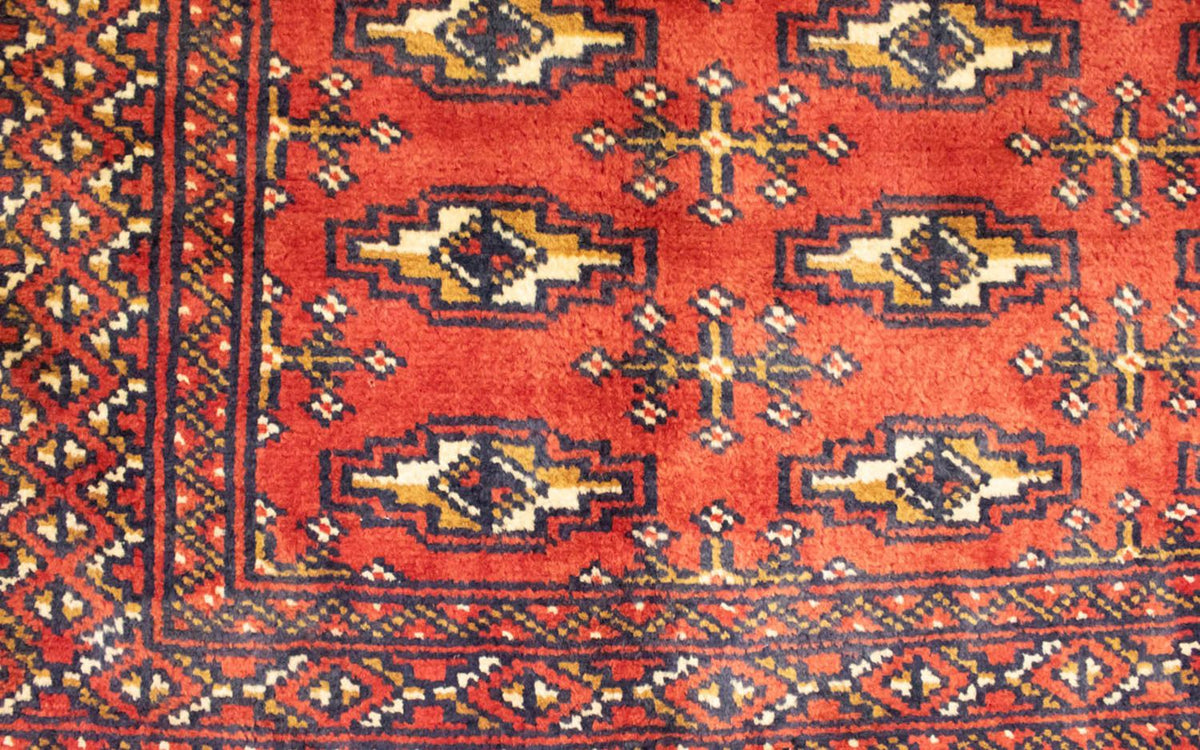 Loper Turkaman tapijt - 100 x 50 cm - rood