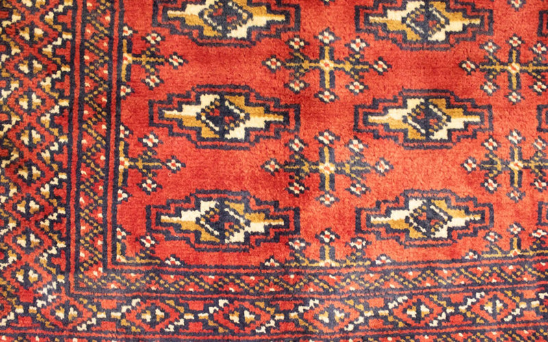 Loper Turkaman tapijt - 100 x 50 cm - rood