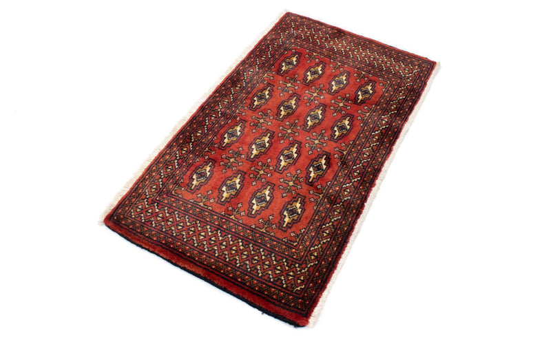 Loper Turkaman tapijt - 100 x 50 cm - rood