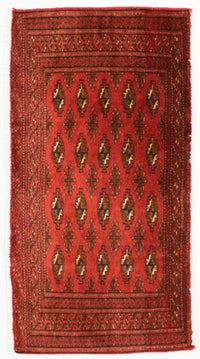 Loper Turkaman tapijt - 100 x 50 cm - rood