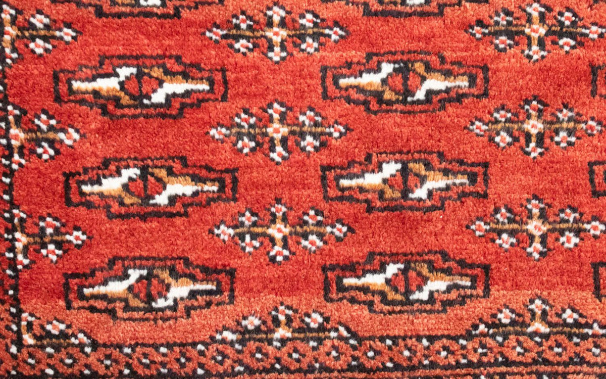 Loper Turkaman tapijt - 100 x 50 cm - rood
