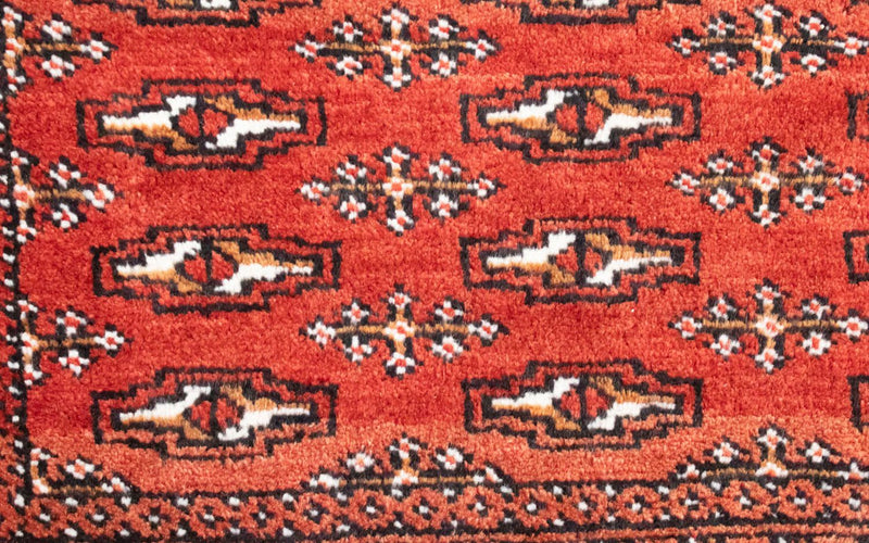 Loper Turkaman tapijt - 100 x 50 cm - rood