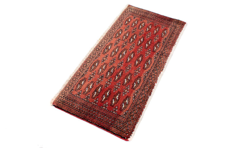 Loper Turkaman tapijt - 100 x 50 cm - rood
