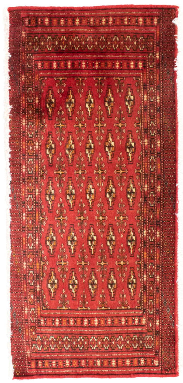 Loper Turkaman tapijt - 100 x 50 cm - rood