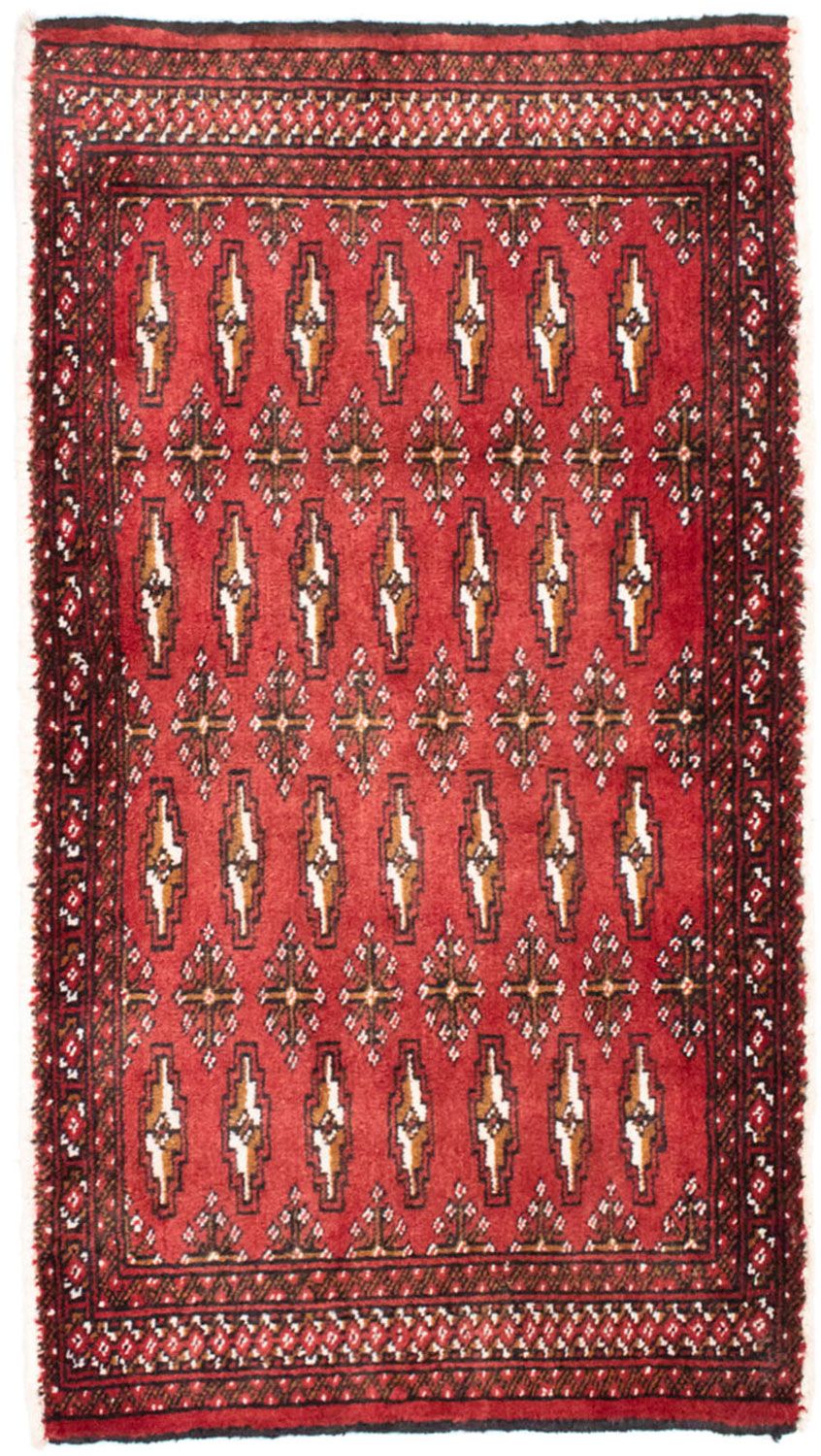 Loper Turkaman tapijt - 100 x 50 cm - rood