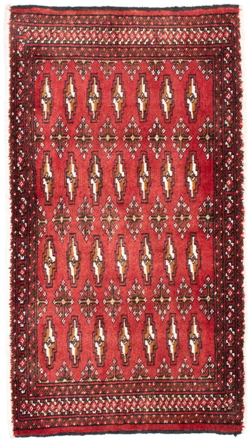 Loper Turkaman tapijt - 100 x 50 cm - rood