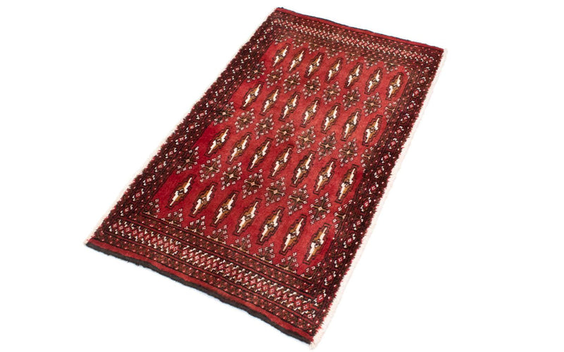 Loper Turkaman tapijt - 100 x 50 cm - rood