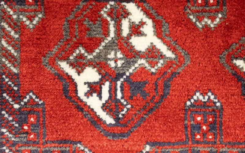 Loper Turkaman tapijt - 100 x 50 cm - rood