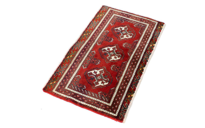 Loper Turkaman tapijt - 100 x 50 cm - rood