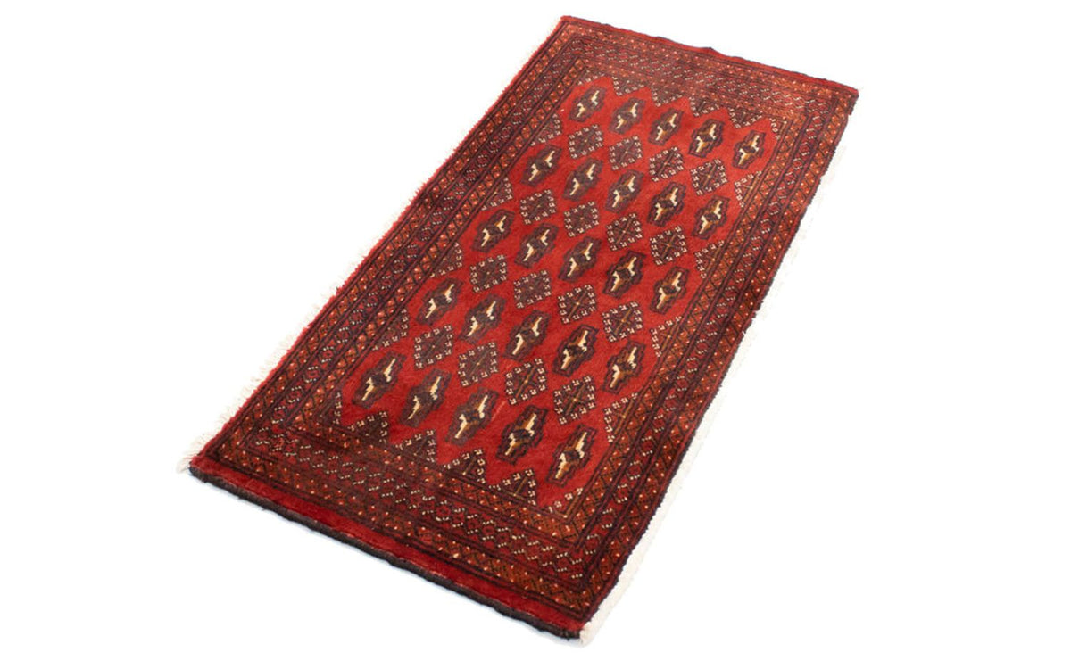 Loper Turkaman tapijt - 100 x 50 cm - rood