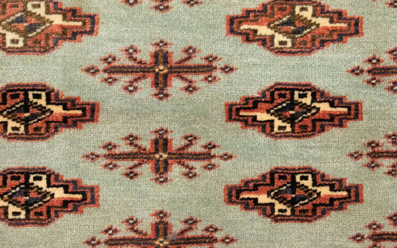 Loper Turkaman tapijt - 100 x 50 cm - rood