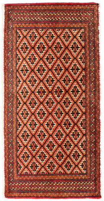 Loper Turkaman tapijt - 100 x 50 cm - oranje