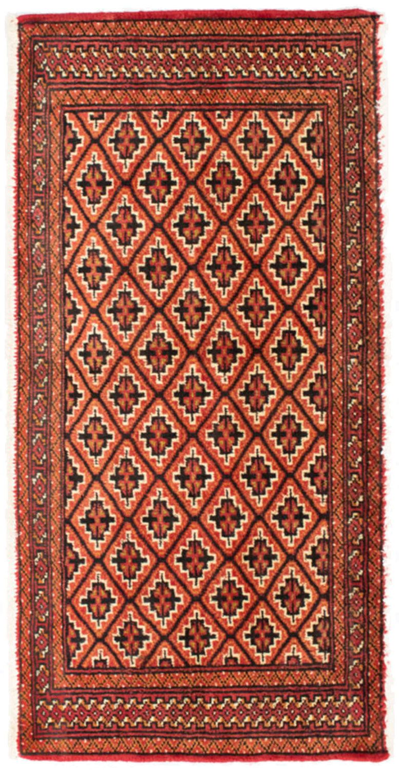 Loper Turkaman tapijt - 100 x 50 cm - oranje