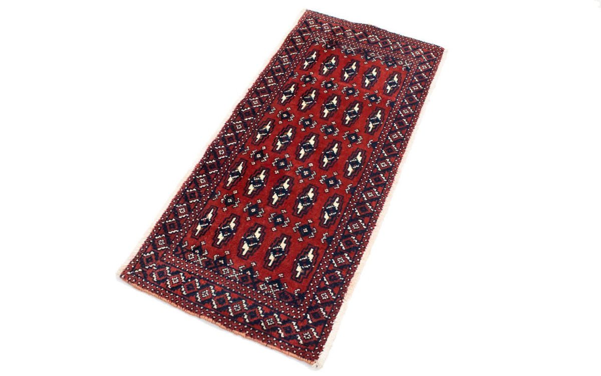 Loper Turkaman tapijt - 100 x 50 cm - rood