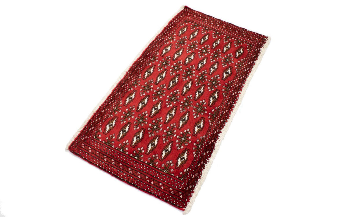 Loper Turkaman tapijt - 100 x 50 cm - rood