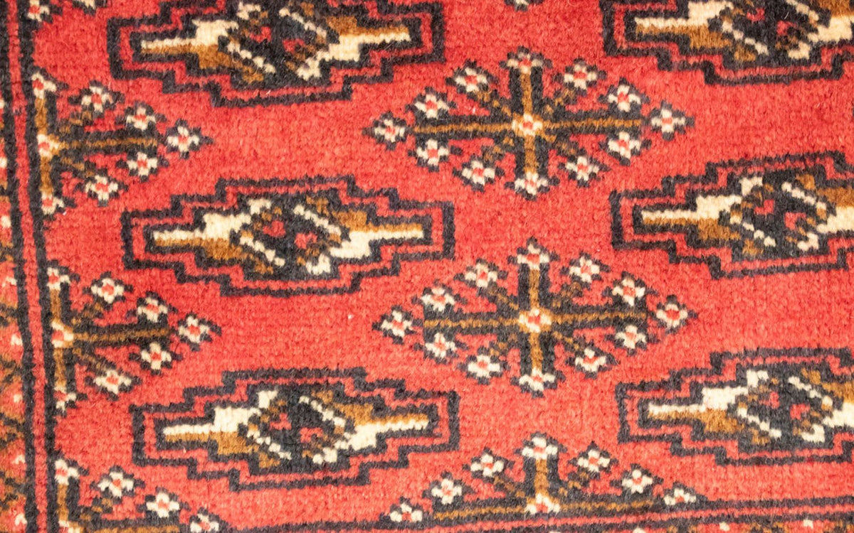 Loper Turkaman tapijt - 100 x 50 cm - rood