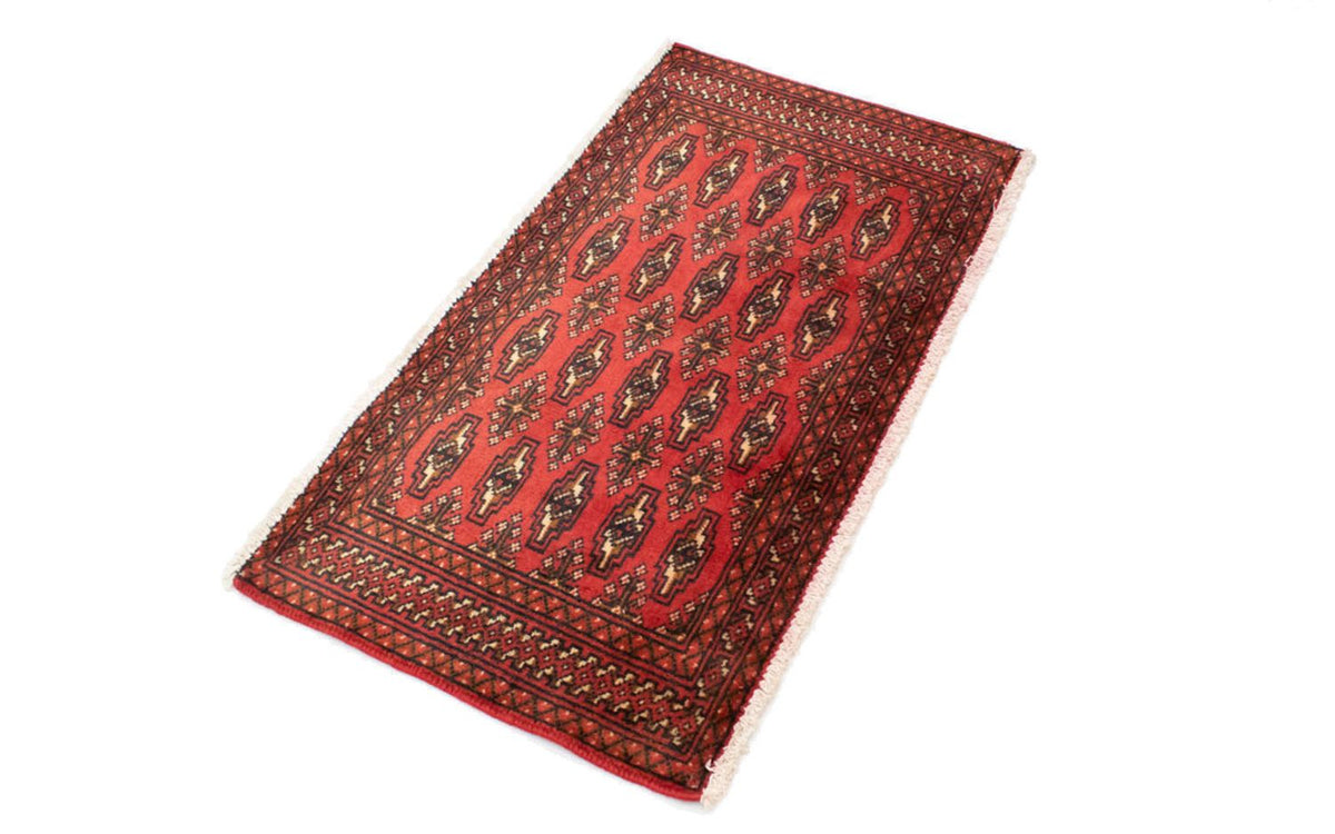 Loper Turkaman tapijt - 100 x 50 cm - rood