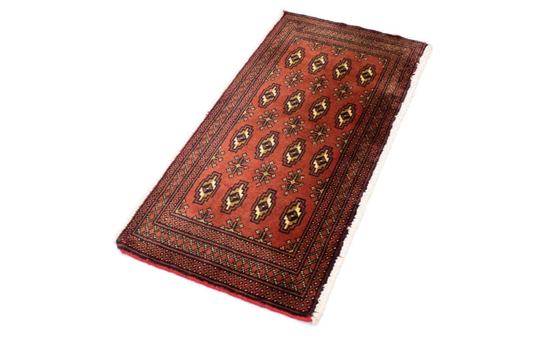 Loper Turkaman tapijt - 100 x 50 cm - roest