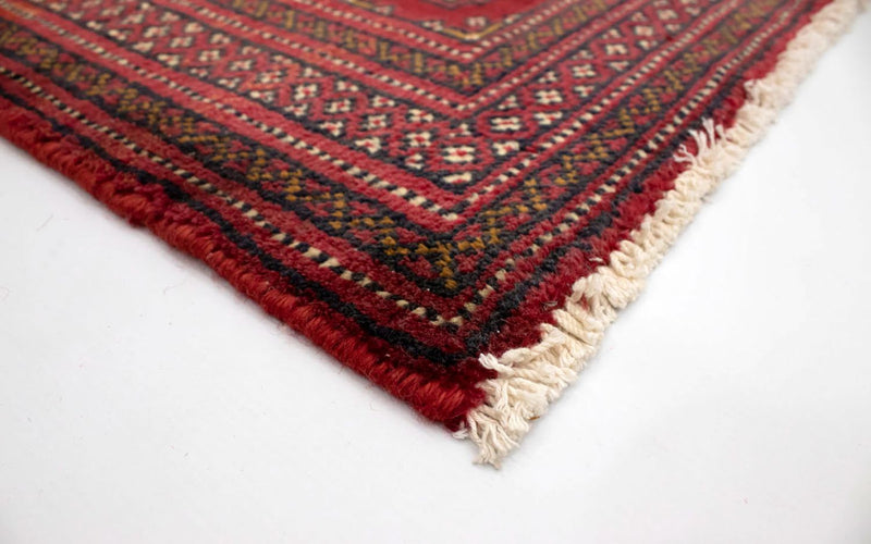 Loper Turkaman tapijt - 100 x 50 cm - rood