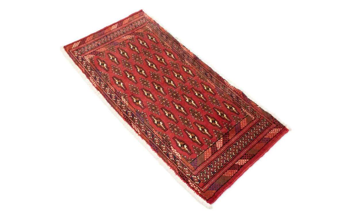 Loper Turkaman tapijt - 100 x 50 cm - rood