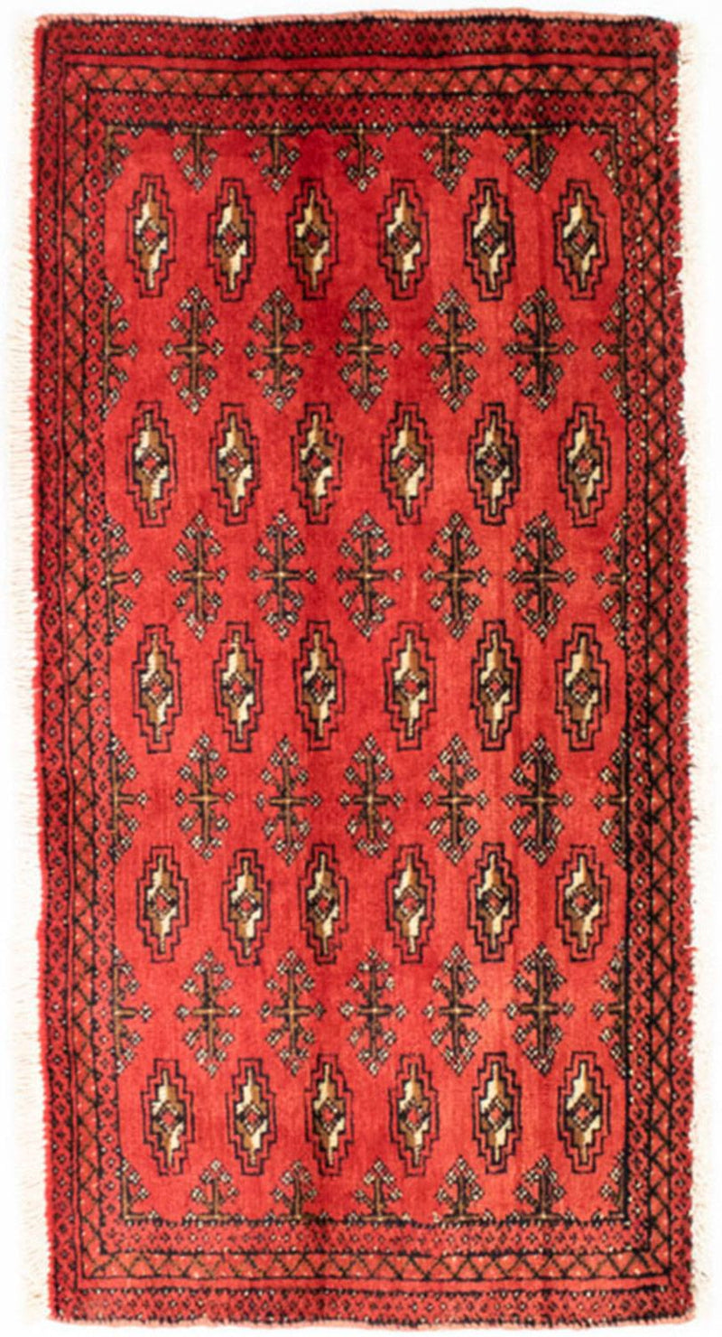 Loper Turkaman tapijt - 100 x 50 cm - rood