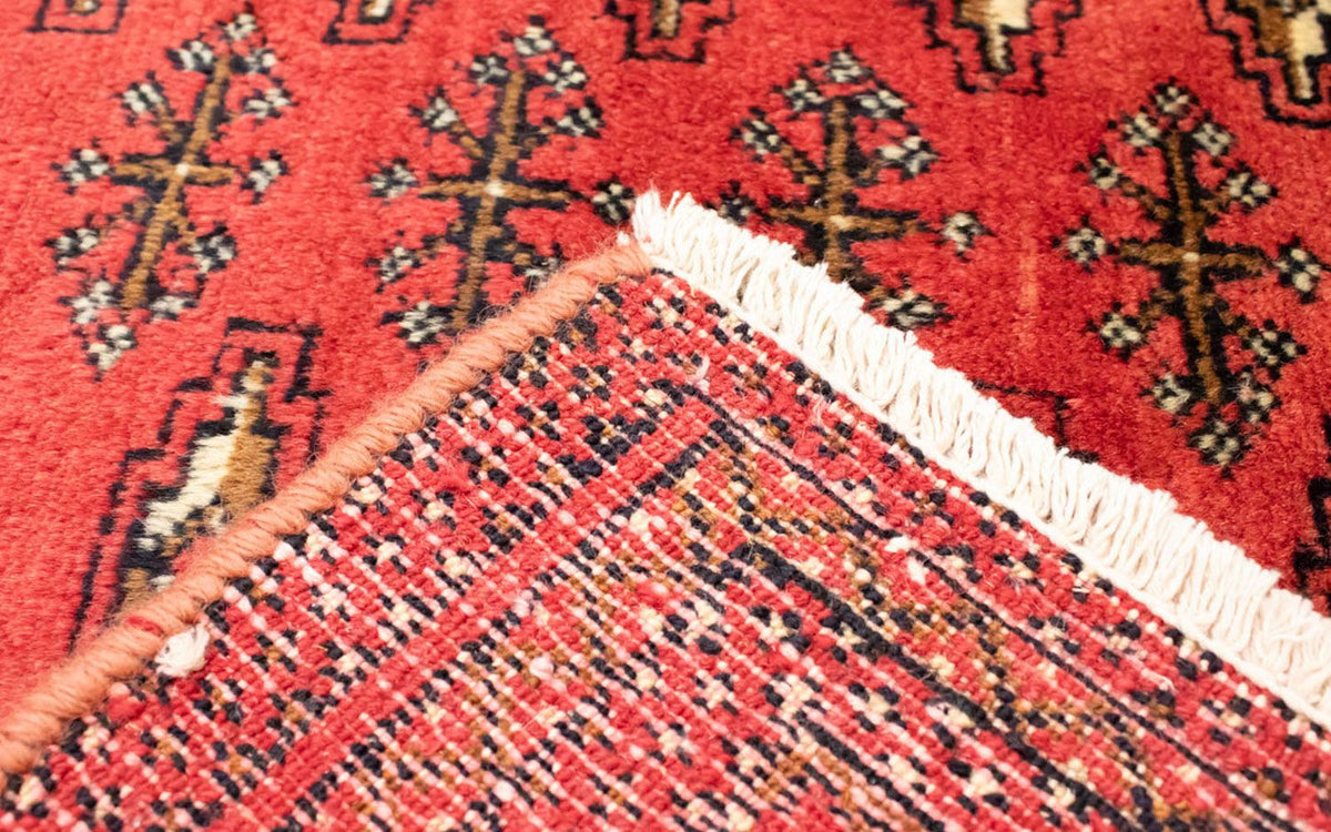 Loper Turkaman tapijt - 100 x 50 cm - rood