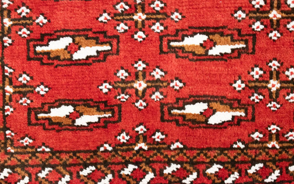 Loper Turkaman tapijt - 100 x 50 cm - rood