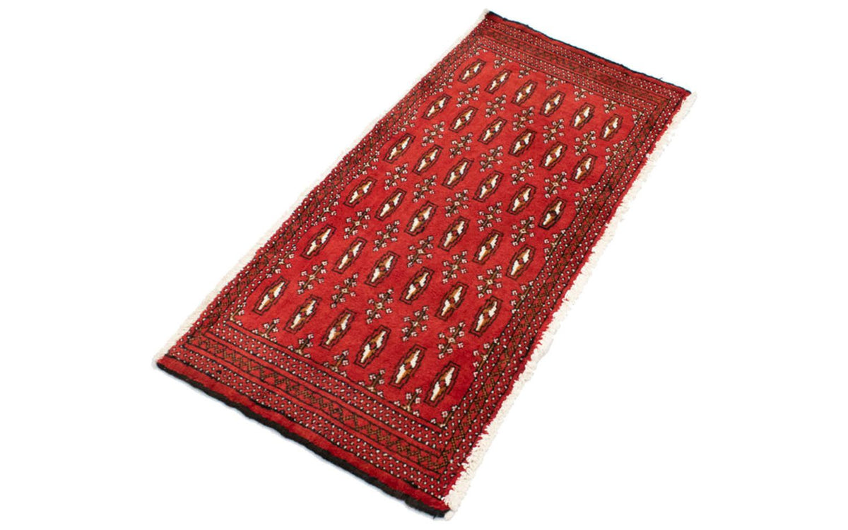 Loper Turkaman tapijt - 100 x 50 cm - rood