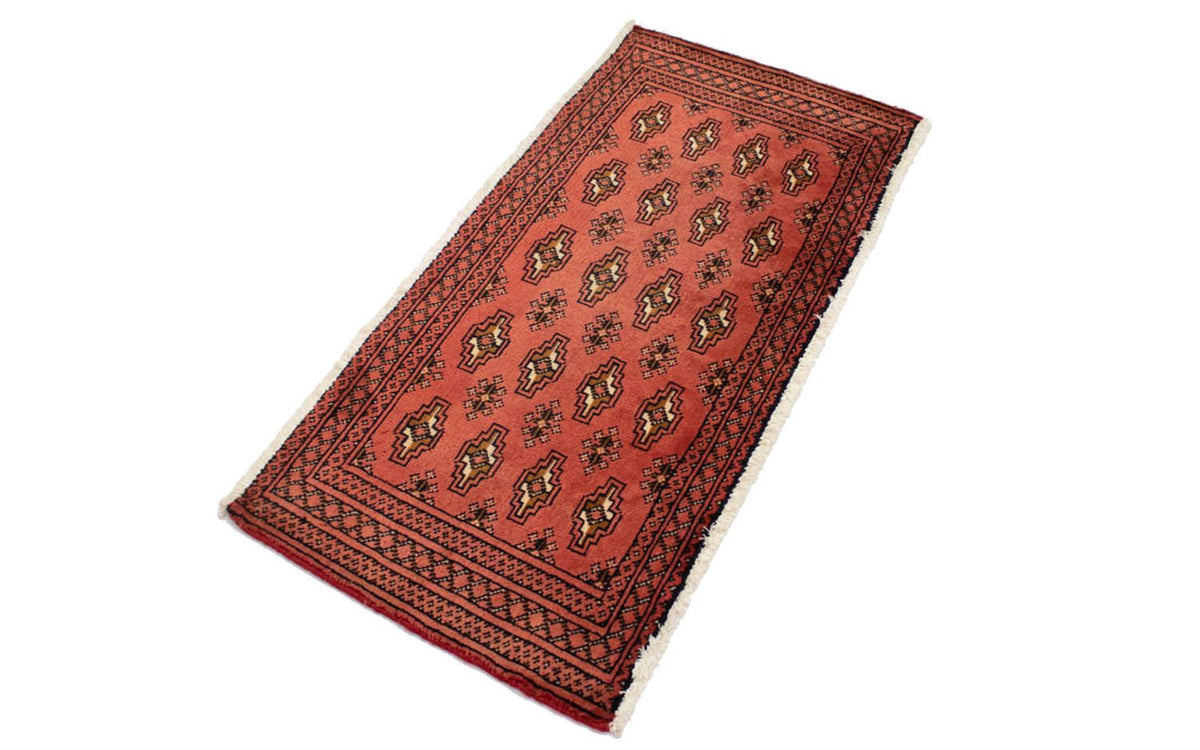 Loper Turkaman tapijt - 100 x 50 cm - rood