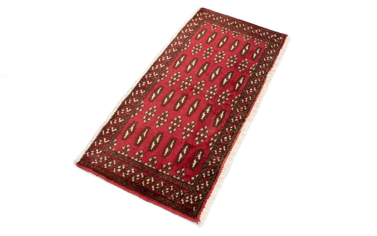 Loper Turkaman tapijt - 100 x 50 cm - rood