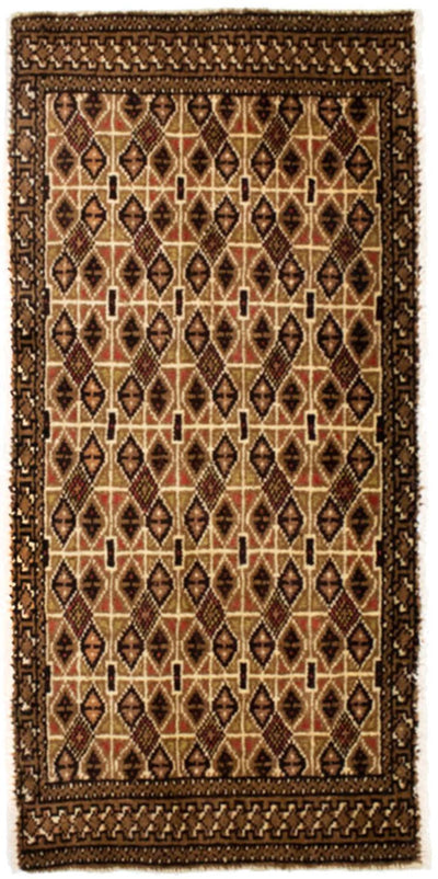 Turkaman tapijt 50x100cm - Perzisch tapijt