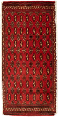 Turkaman tapijt - 130 x 60 cm - rood