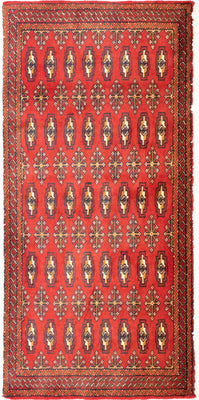 Turkaman tapijt - 130 x 60 cm - rood