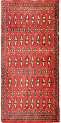 Turkaman tapijt - 130 x 60 cm - rood