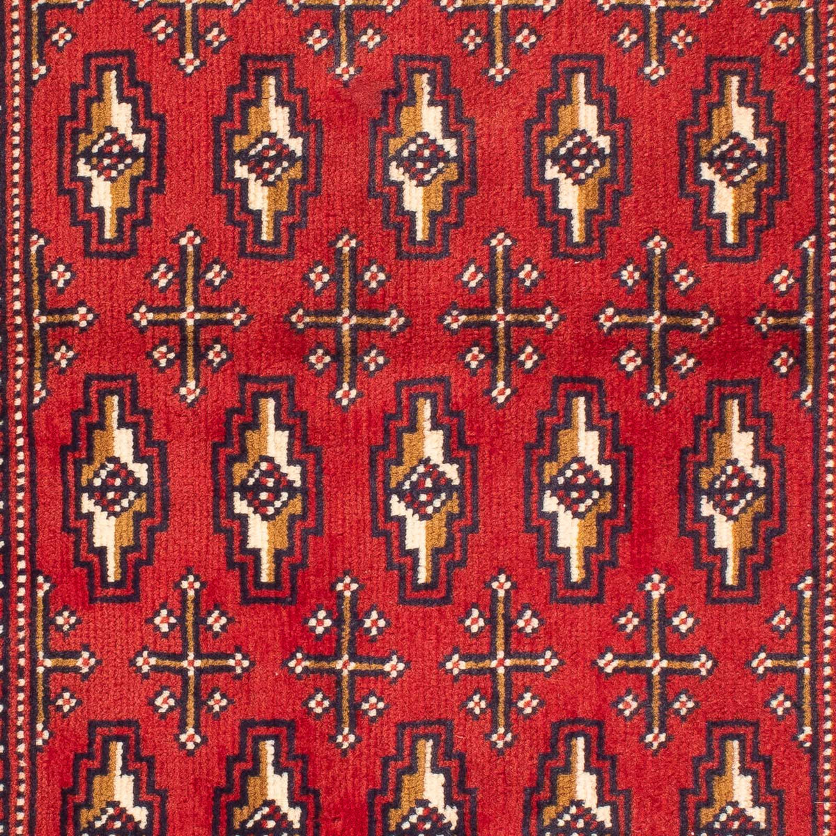 Loper Turkaman tapijt - 100 x 50 cm - donkerrood