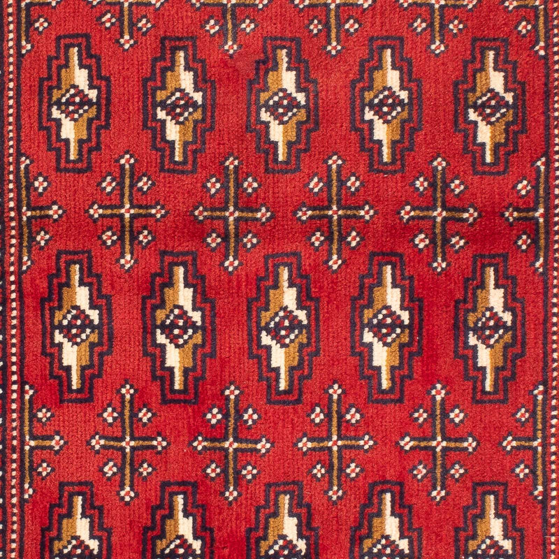 Loper Turkaman tapijt - 100 x 50 cm - donkerrood