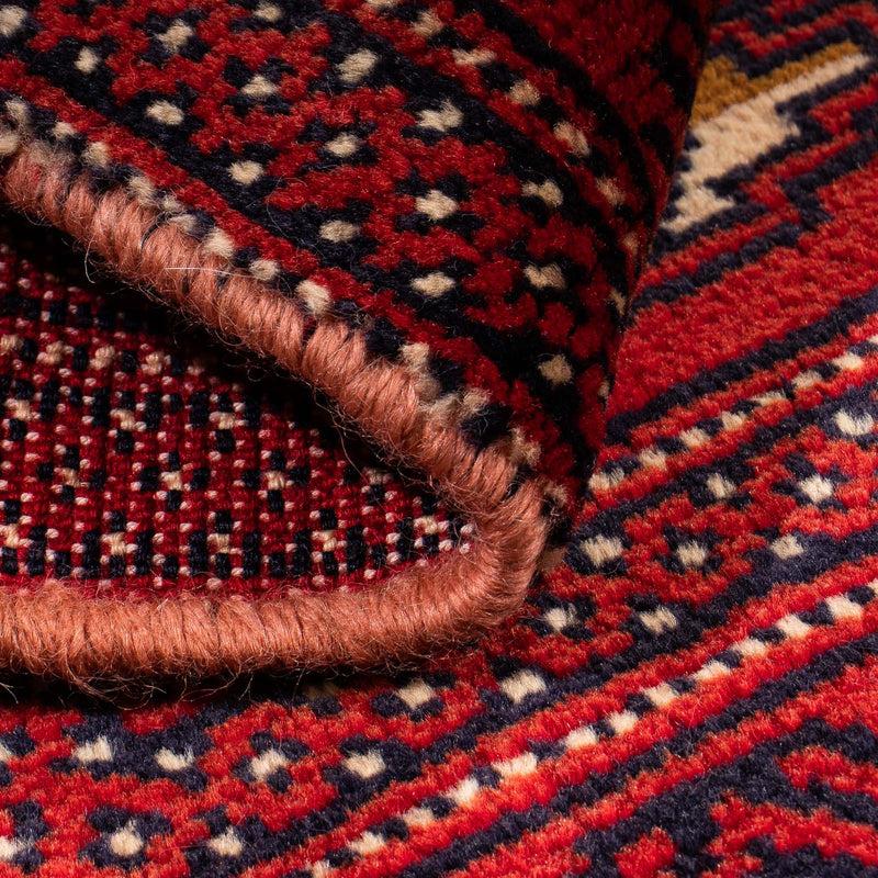 Loper Turkaman tapijt - 100 x 50 cm - donkerrood