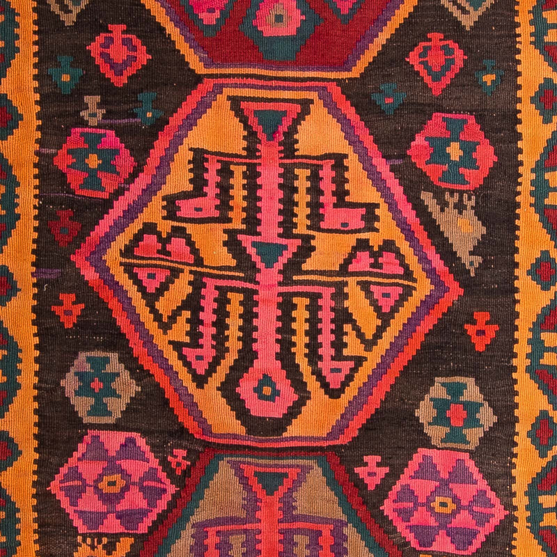 Loper Kelim tapijt - Oud - 375 x 142 cm - veelkleurig