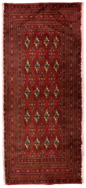 Turkaman tapijt - 130 x 60 cm - rood